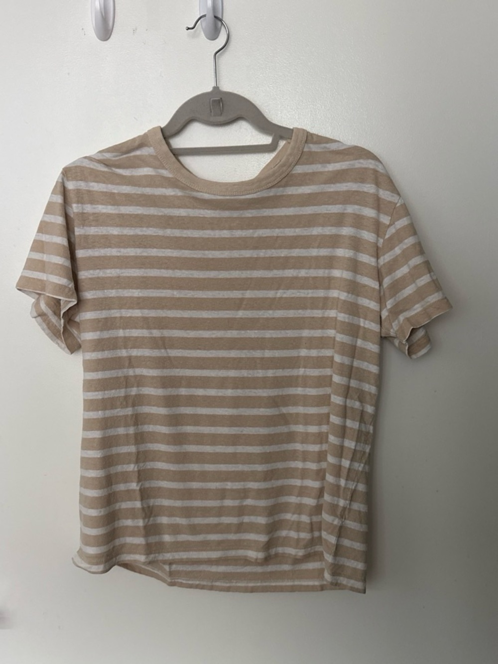 Buck Mason Beige & White Striped Kids Short Sleeve Tee